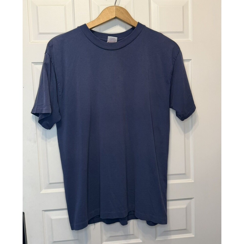 Vintage Fashion Gear Navy Blue Single Stitch T Shirt USA Made 50/50 Large USA